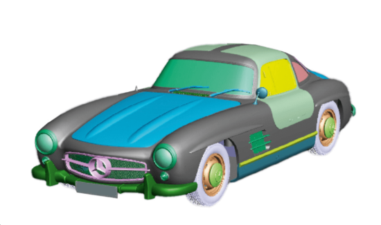 Mercedes-Benz 300 SL gullwing, šedá